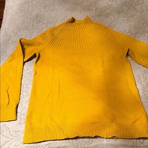 Anthropologie Mustard Funnel Neck Sweater